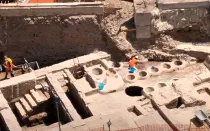 La antigua lavandería romana descubierta frente a la sede de Radio Vaticana.