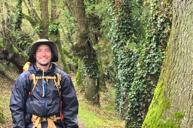 Gastón Suárez en el Camino de Santiago