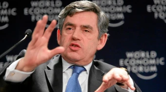 El ex primer ministro de Reino Unido, Gordon Brown, durante el Foro de Davos en 2007.