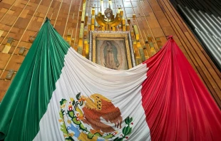 Imagen original de Nuestra Señora de Guadalupe en su santuario en Ciudad de México. Crédito: David Ramos / ACI Prensa.