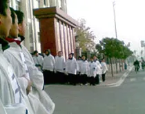 La protesta pacífica de los seminaristas (foto UCAnews)