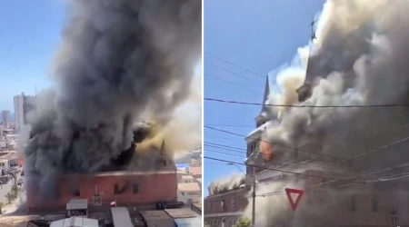 Incendio en la Iglesia San Antonio de Padua en Iquique, Chile 11102024