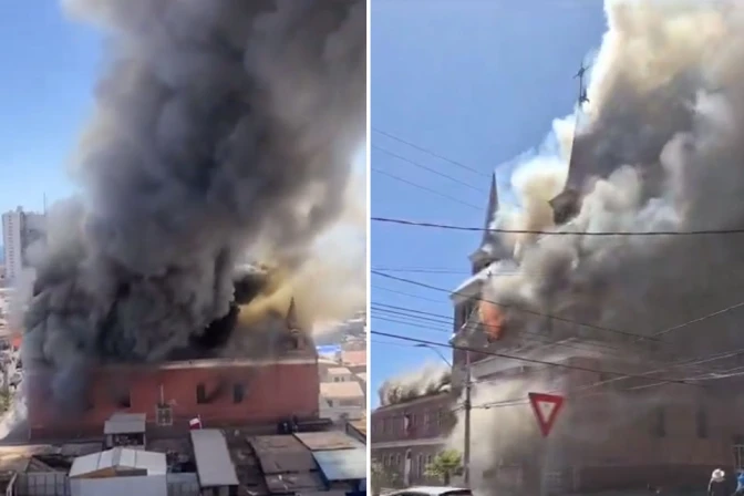 Incendio en la Iglesia San Antonio de Padua en Iquique, Chile 11102024