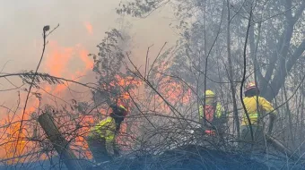 Uno de los incendios en Quito (Ecuador).