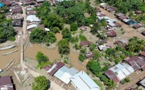 Imagen aérea de las inundaciones en el departamento colombiano del Choco.