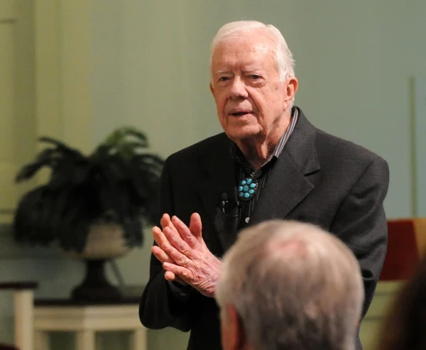 Former President Jimmy Carter teaches Sunday school on Easter Sunday at Maranatha Baptist Church on April 20, 2014 in Plains, Georgia. Credit: Chris McKay/Getty Images.