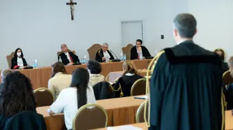 Una audiencia en el juicio financiero del Vaticano el 20 de mayo de 2022.