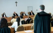 Una audiencia en el juicio financiero del Vaticano el 20 de mayo de 2022.