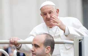 El Papa Francisco en la Audiencia General de este miércoles Crédito: Daniel Ibáñez/EWTN News