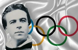 Composición de la bandera olímpica con la imagen del dominico Henri Didon, creador del lema olímpico. Crédito: Pixabay / Dominio Público.