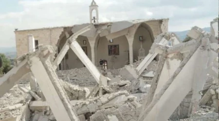 Iglesia destruida en Líbano