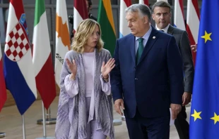 Giorgia Meloni, primera ministra de Italia; Viktor Orbán, primer ministro de Hungría; y el presidente francés Emmanuel Macron estuvieron entre los líderes europeos que felicitaron al presidente electo Donald Trump por su victoria el 6 de noviembre de 2024. Crédito: Pier Marco Tacca/Getty Images.