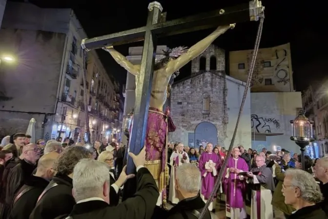 Procesión del Cristo de la Sangre en Barcelona par pedir por la lluvia.