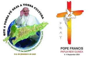 Logos y lemas del viaje del Papa Francisco a Timor Oriental y Papúa Nueva Guinea Crédito: Vatican Media
