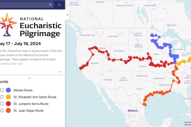 Mapa Peregrinación Eucarística Nacional