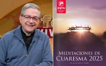 P. Pedro Núñez y portada de del eBook Meditaciones de Cuaresma 2025.