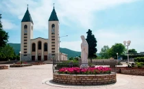 La iglesia de Santiago Apóstol en Medjugorje (Bosnia y Herzegovina).