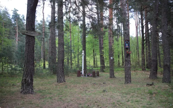 A monument marks the spot where Father Michał Rapacz was murdered by communist authorities in Płoki, Poland, on the night of May 10-11, 1946. Credit: Archdiocese of the City of Krakow.