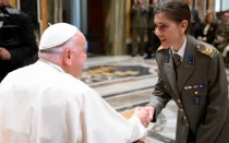 Imagen de la audiencia del Papa Francisco con militares italianos este 7 de noviembre