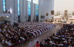Misa de beatificación del P. Michał Rapacz en el Santuario de la Divina Misericordia en Cracovia-Łagiewniki, Polonia, el sábado 15 de junio de 2024. Crédito: Episkopat News.