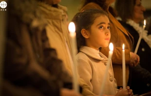 Misa de la Inmaculada Concepción en la capilla de San José en Erbil (Irak). Crédito: ACN.