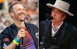 Chris Martin, vocalista de Coldplay y Bob Dylan. Crédito: Ralpf_PH y Alberto Cabello (CC BY-SA 2.0)