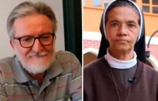 P. Pier Luiggi Maccali y hermana Gloria Cecilia Narvu00e1ez, misioneros secuestrados y liberados. Cru00e9dito: ACN 