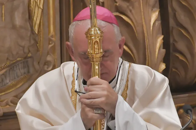 El Obispo de Barbastro-Monzón, Mons. ángel Javier Pérez Pueyo, durante una celebración en Torreciudad.