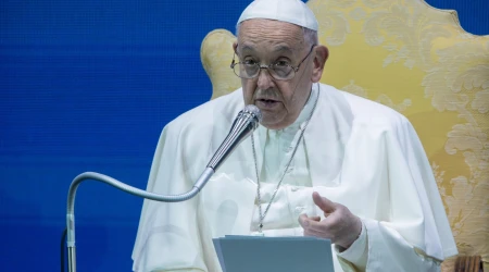 El Papa Francisco durante el evento “Estados Generales de Natalidad” este 10 de mayo