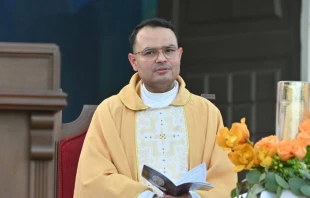 El P. Nedward Andrade, párroco de la Basílica de Chiquinquirá en Maracaibo. Crédito: Basílica de Nuestra Señora del Rosario de Chiquinquirá.