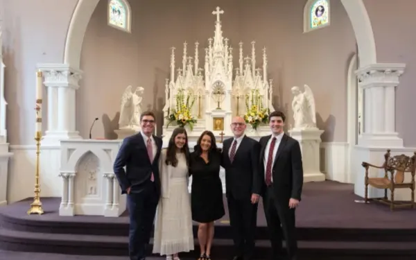 The Smith family at the motherhouse of the Nashville Dominican Sisters on the Solemnity of the Assumption, Thursday, August 15, 2024. Credit: Courtesy of Colin Smith.