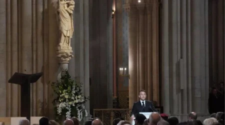 Emmanuel Macron en Notre Dame - Getty