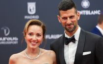 Novak Djokovic y su esposa Jelena en 2024.