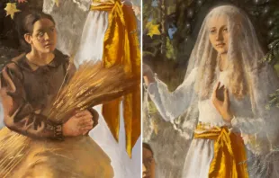 Detalles de la nueva pintura de Nuestra Señora de Champion. Crédito: Santuario Nacional de Nuestra Señora de Champion.