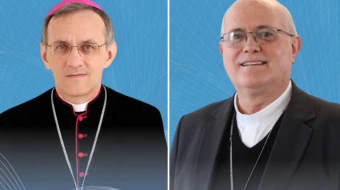 Mons. Francisco Carlos Bach y Mons. Odelir José Magri, los dos nuevos arzobispos de Brasil.