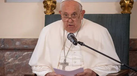 El Papa Francisco durante su discurso a las autoridades de Bélgica