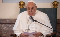 El Papa Francisco durante su discurso a las autoridades de Bélgica