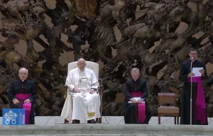 El Papa Francisco cede de nuevo la lectura de su catequesis: “Estoy un poco resfriado” Crédito: Vatican Media.