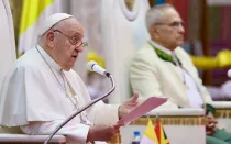 El Papa Francisco durante su encuentro con las autoridades de Timor Oriental