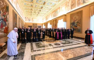 El Papa Francisco durante la audiencia con la delegación de universidades católicas este 19 d enero Crédito: Vatican Media