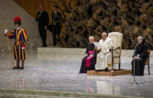 El Papa Francisco en la Audiencia General de este 18 de diciembre Crédito: Daniel Ibáñez/ EWTN News