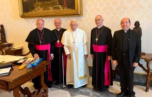 El Papa Francisco con la directiva de la CEV. Crédito: Prensa CEV.