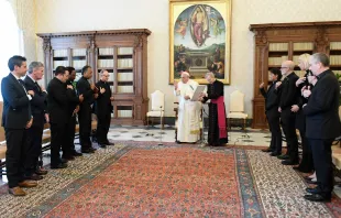 Imagen de la audiencia de esta mañana del Papa Francisco con jesuitas en el Vaticano Crédito: Vatican Media