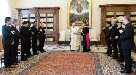 Imagen de la audiencia de esta mañana del Papa Francisco con jesuitas en el Vaticano