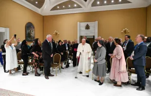 El Papa Francisco durante la audiencia este 8 de mayo Crédito: Vatican Media