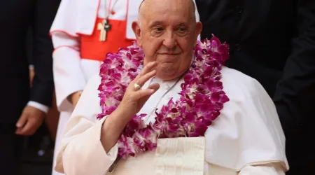 El Papa Francisco, durante el encuentro juvenil interreligioso celebrado en Singapur.