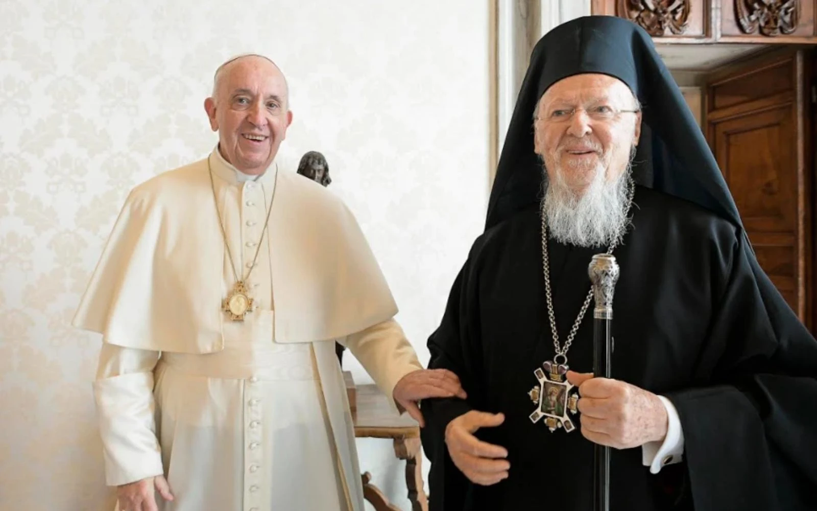 El Papa Francisco durante encuentro con el Patriarca Ecuménico Bartolomé I en el Vaticano, el 4 de octubre de 2021.?w=200&h=150