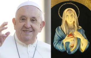 El Papa Francisco y la Virgen de las Lágrimas de Siracusa. Crédito: Daniel Ibáñez - ACI Prensa / Hein56didden CC BY-SA 3.0