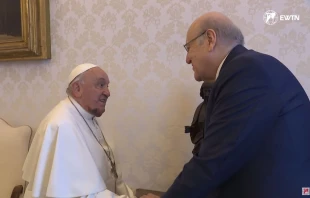 El Papa Francisco recibe en el Vaticano al primer ministro del Líbano Crédito: EWTN.