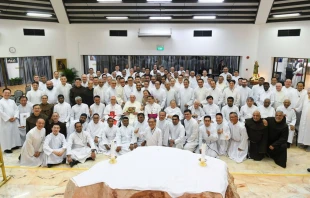 Encuentro del Papa Francisco con obispos, sacerdotes y religiosos en Singapur. Crédito: Vatican Media.